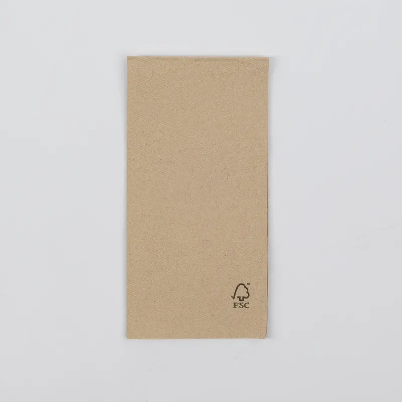 FSC Premium Servietten, 40x40cm, 2 lagig, 1/8-Falz, natur-braun, double point, VPE 1.200 St.