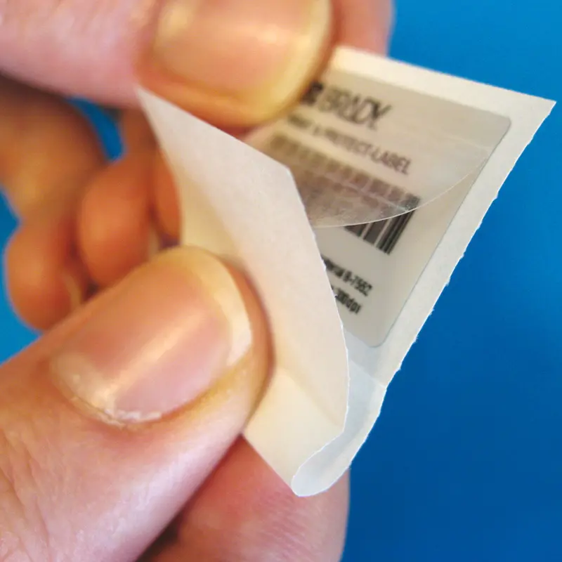 Für Thermotransferdrucker geeignete Print-and-Protect-Etiketten