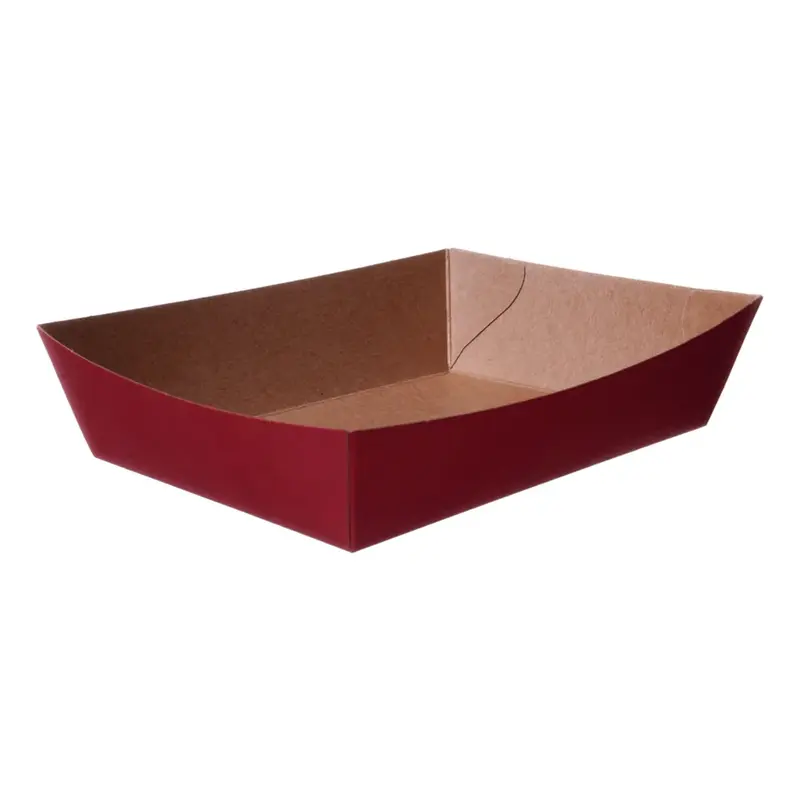 Gebäckschalen, Papier, 130x90x35mm, rot/braun