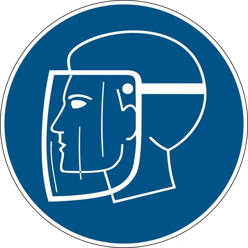 Gebotsschilder - Gesichtschutzschild benutzen