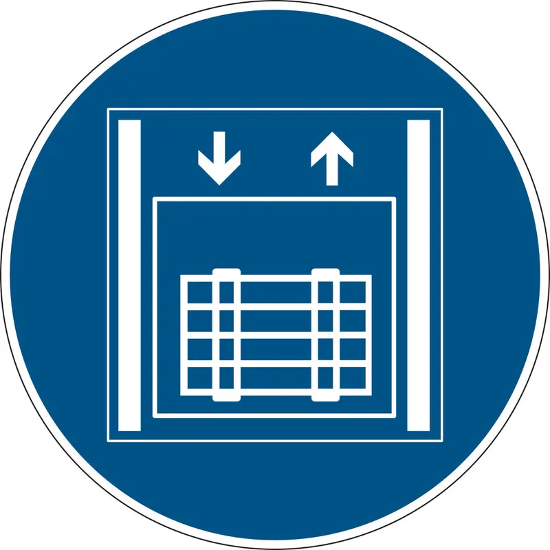 Gebotsschilder - Lastenaufzug