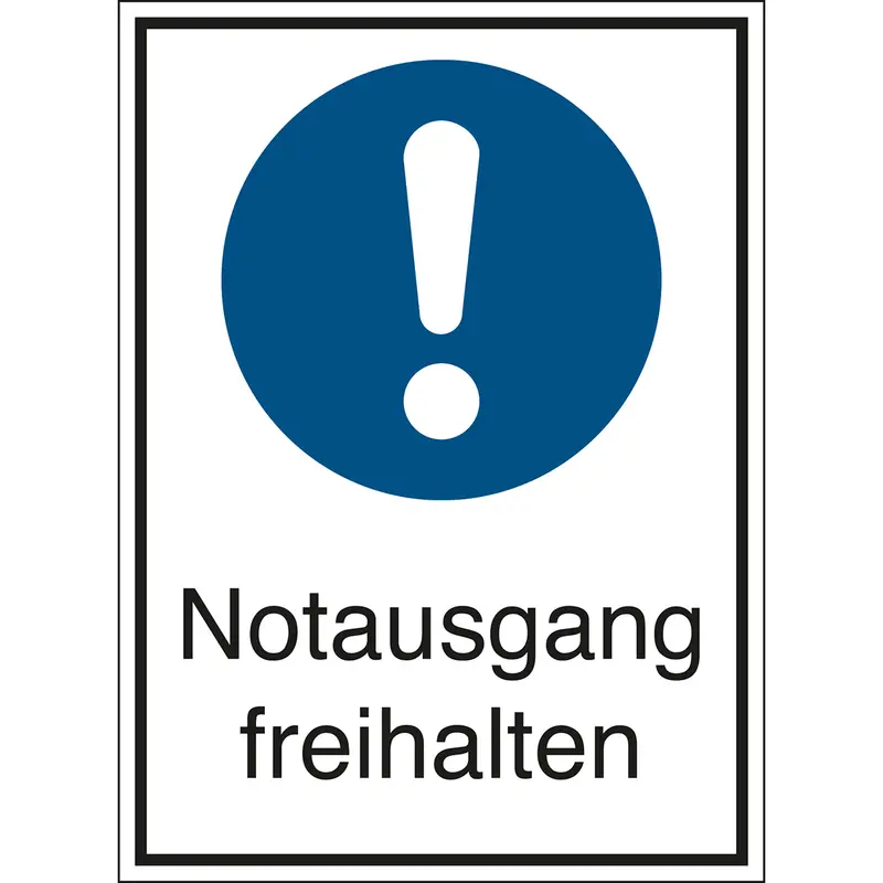 Gebotsschilder - Notausgang freihalten