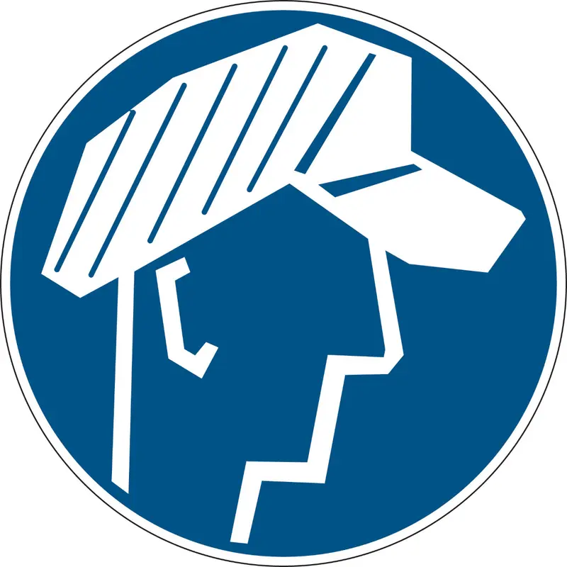 Gebotsschilder - Schutzhaube benutzen