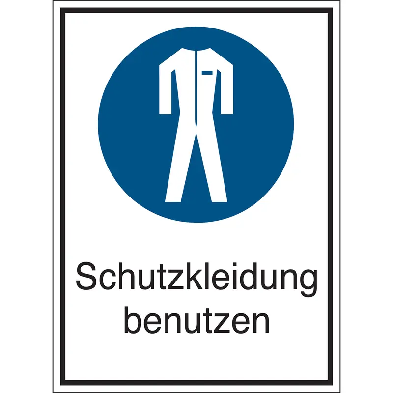 Gebotsschilder - Schutzkleidung benutzen