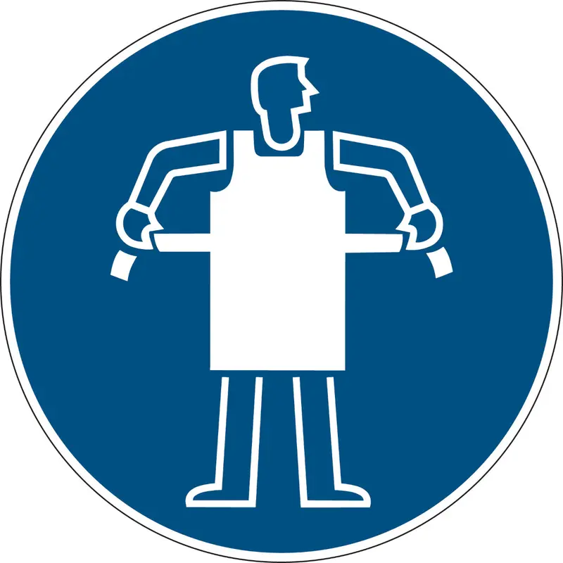 Gebotsschilder - Schutzschürze tragen