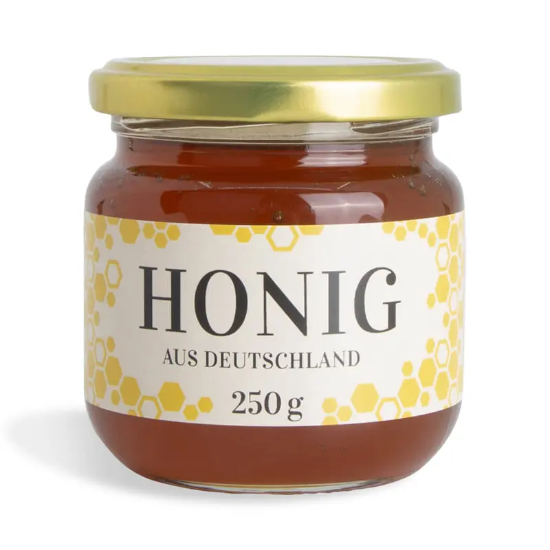 Gelber Gustav – Rechteckiges Honigetikett 250g (Twist-Off)