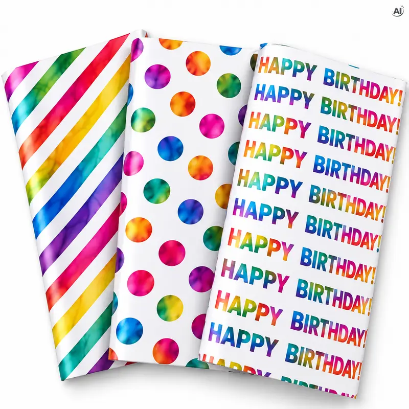 Geschenkpapier, 3 Stück
