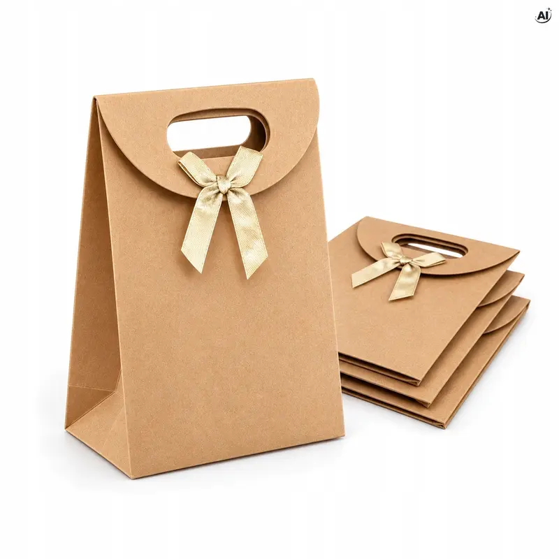Geschenktüten aus Papier 16+6x12 cm mit Schleife