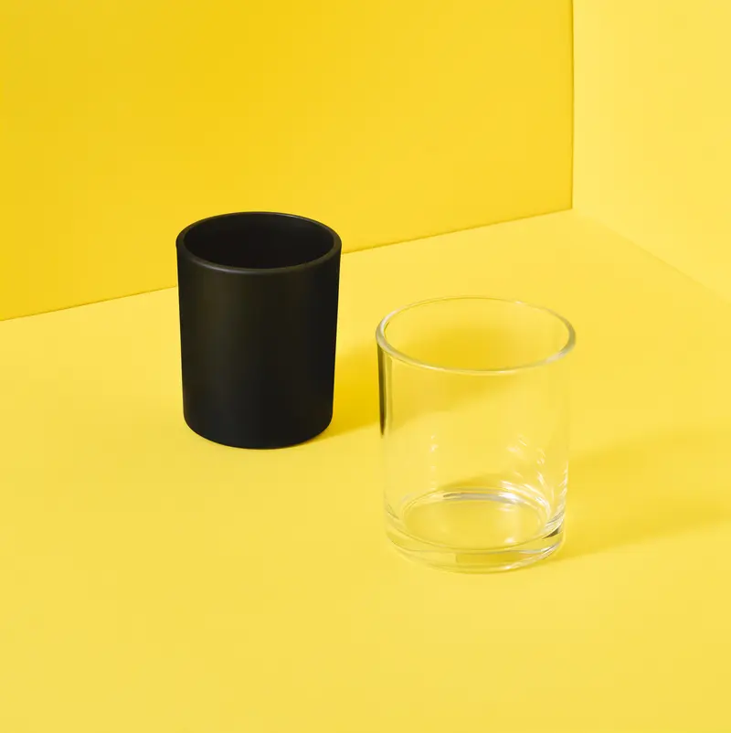Glas-Kerzenglas (Klar & Schwarz)