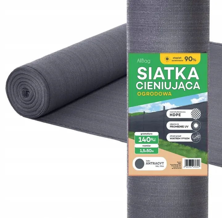 Grau -Maskierungsnetz für einen Zaun 50 m UV 140 g