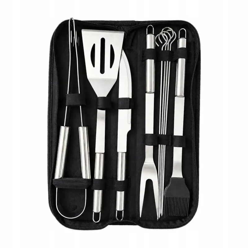 Grillbesteck-Set 9-teilig Edelstahl inkl. Etui