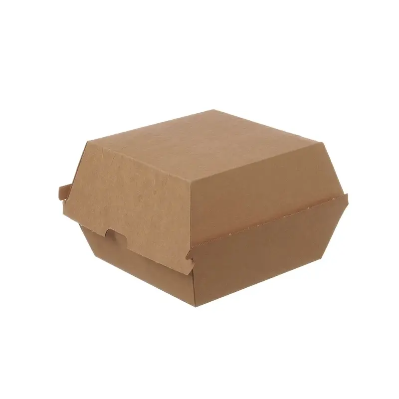 Hamburgerbox Unbedruckt Kraft | 12x12x7,5 cm Braun | 8000 Stück (Palette)