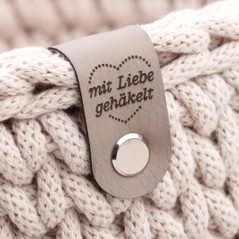 Handmade Label für Bobbiny Garn "Mit Liebe gehäkelt"