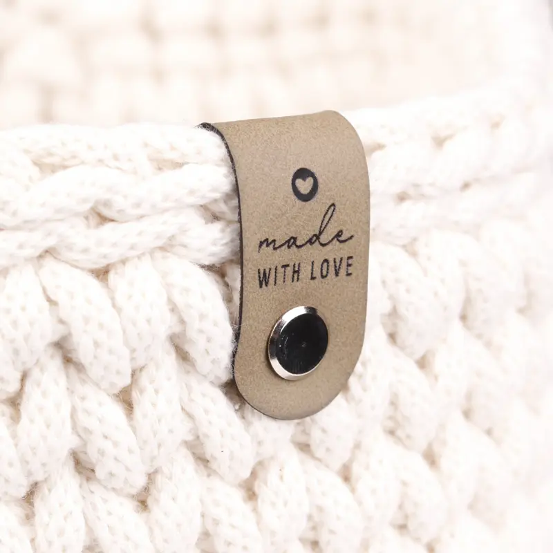 Handmade Label für Häkelkörbe "made with love"