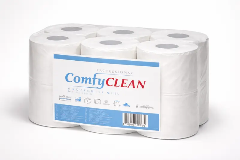 Handtuchpapier 2-lagig 6 Rollen – 20 cm Breite | Weiß | ComfyClean Professional