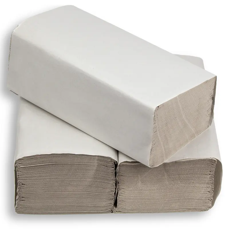 Handtuchpapier – 250 × 230 mm, 1-lagig, V-Falz, grau