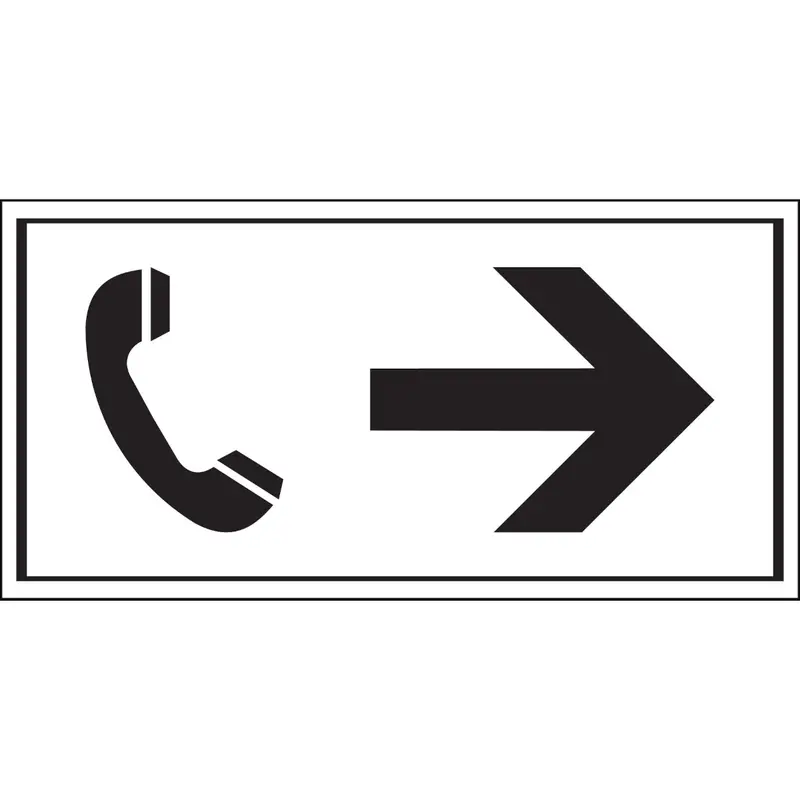 Hinweisschilder - Richtung zum Telefon