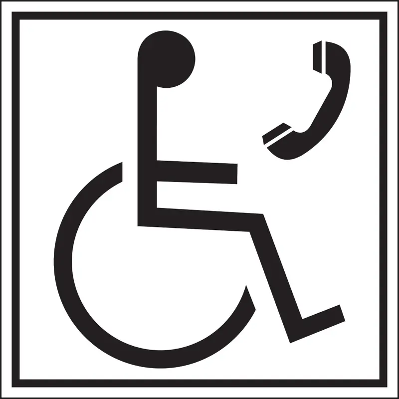 Hinweisschilder - Telefon für Rollstuhlfahrer
