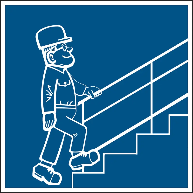 Hinweisschilder - Treppe mit Geländer