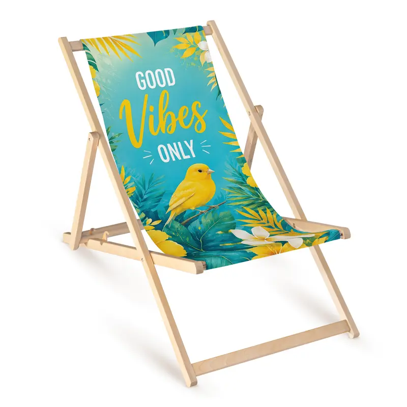 Holz-Liegestuhl GOOD VIBES ONLY