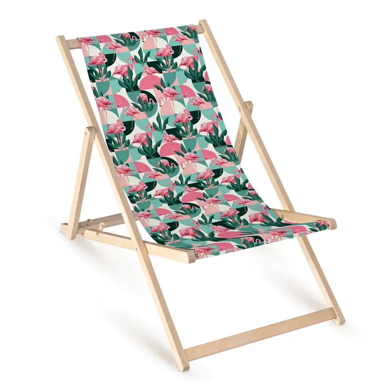 Holz-Liegestühle Flamingos
