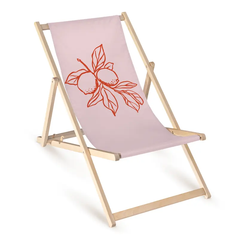 Holz-Liegestühle Lemon Red