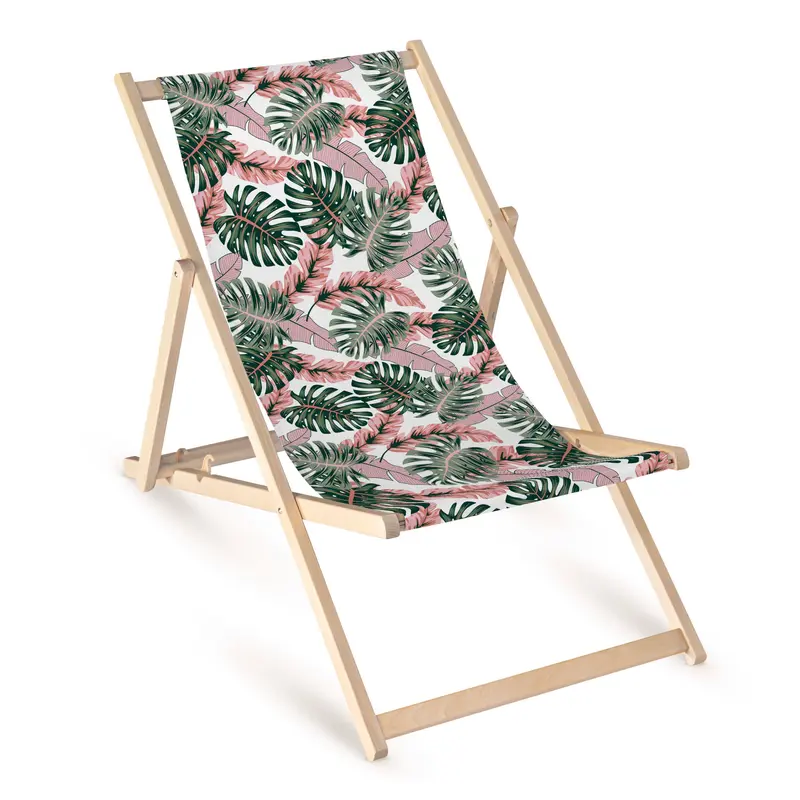 Holz-Liegestühle Rosa Monstera