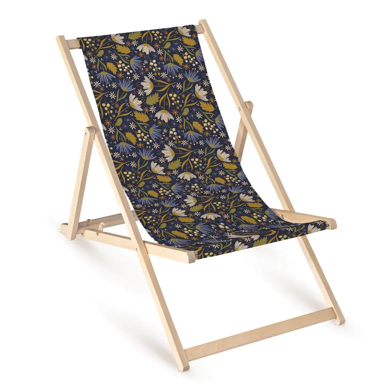 Holz-Liegestühle Volkswiese Navy Blau
