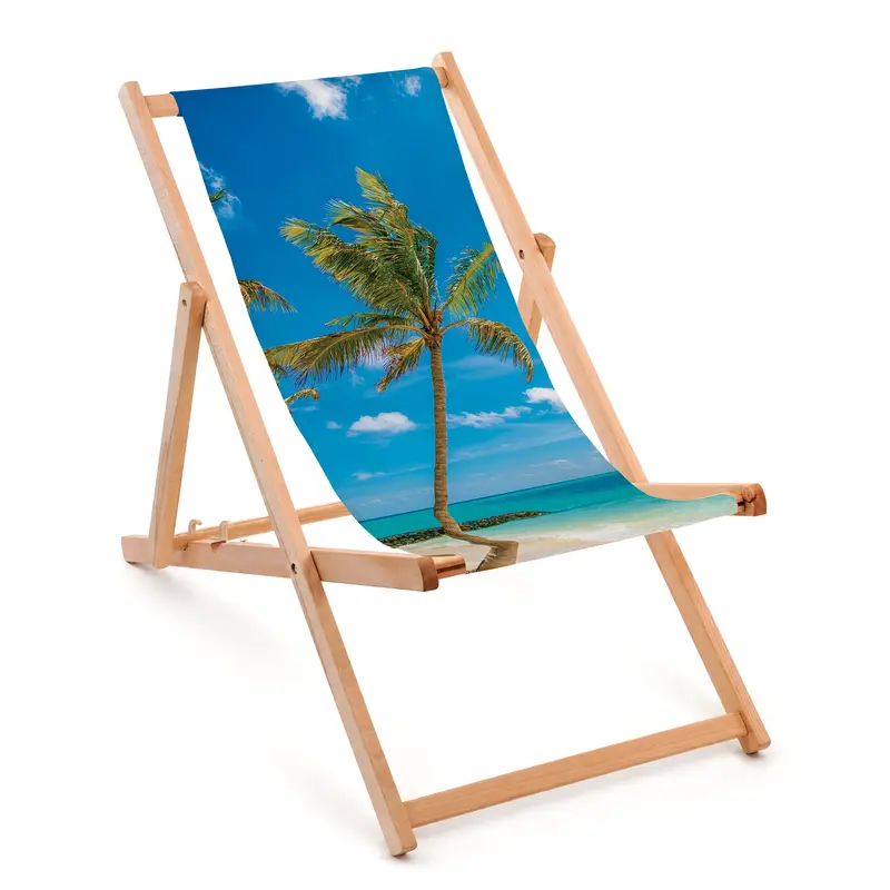 Holzliegestuhl PALMA mit einem naturgeölten Rahmen