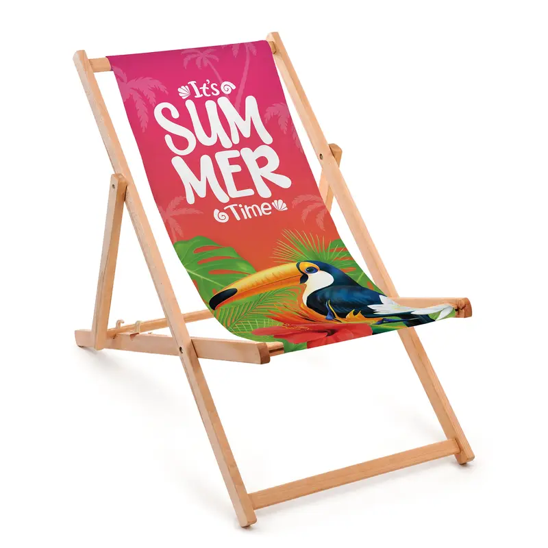 Holzliegestuhl SUMMER TIME mit einem naturgeölten Rahmen