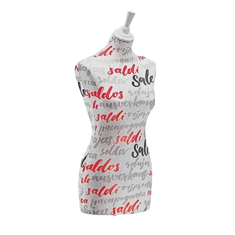 Housse lycra pour buste vitrine — motif Soldes ou Sale