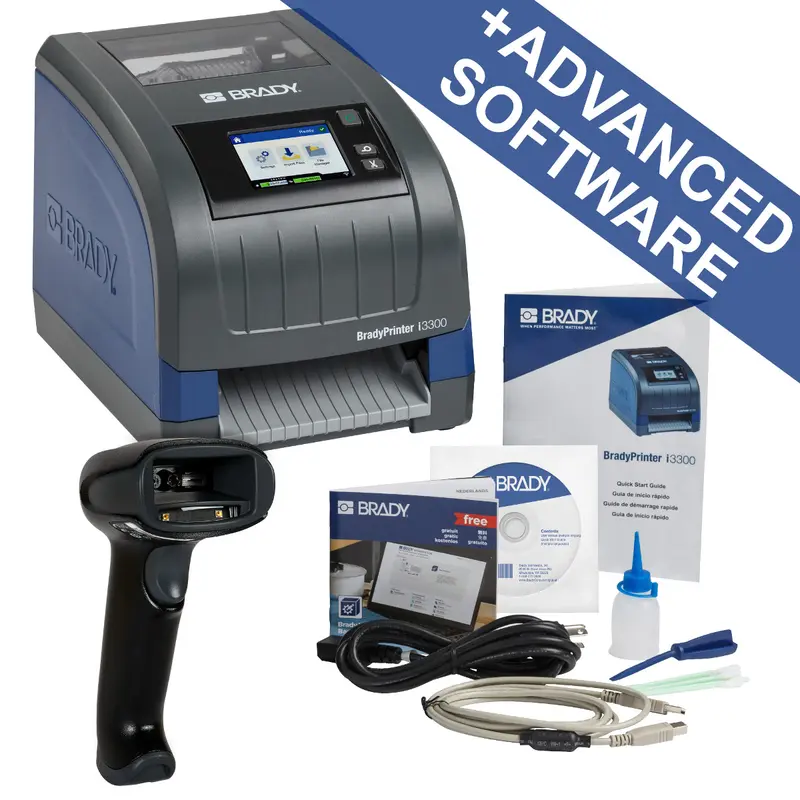 i3300 Etikettendrucker für die Industrie EU mit WLAN, Barcode-Lesegerät und Brady Workstation-Suite Scannen und Drucken