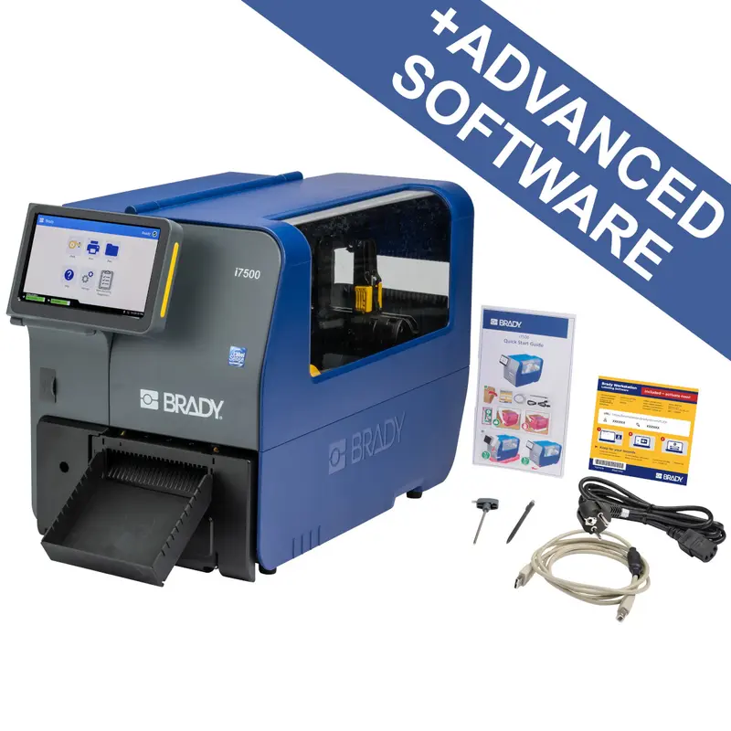 i7500 Etikettendrucker für die Industrie 300 dpi - EU mit automatischem Schneider + Brady Workstation-Suite