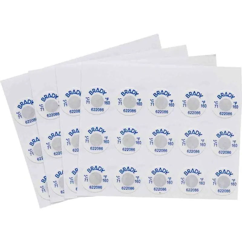 Irreversible, temperaturanzeigende Etiketten - 1 Temperatur-Messstufe