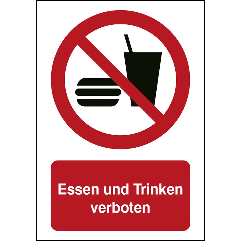 ISO 7010 Zeichen - Essen and Trinken verboten