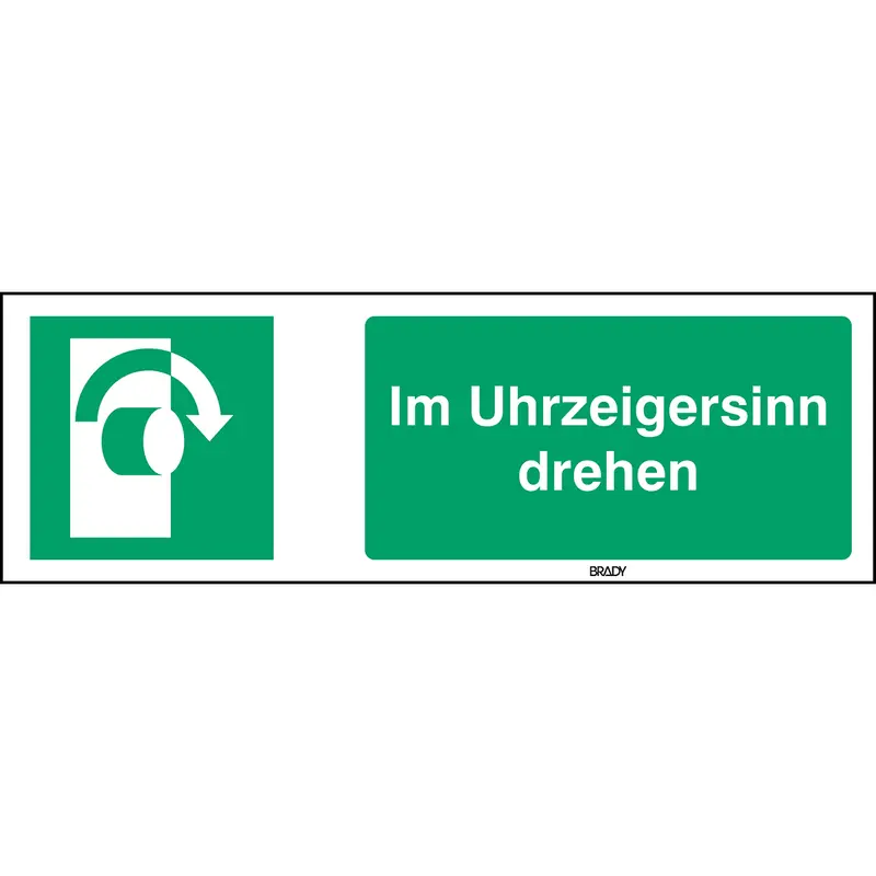 ISO 7010 Zeichen - Im Uhrzeigersinn drehen