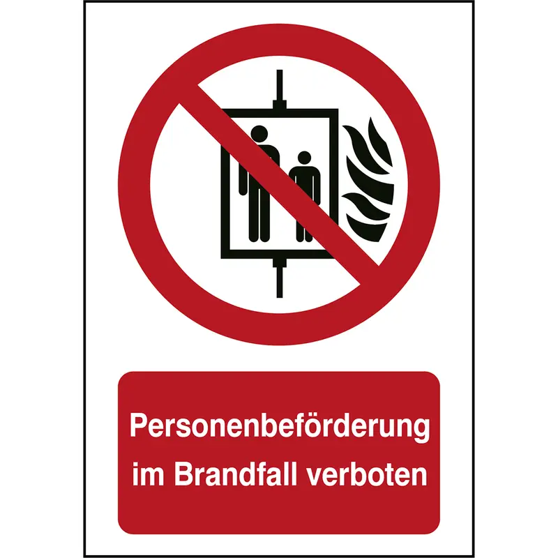 ISO 7010 Zeichen - Personenbeförderung im Brandfall verboten