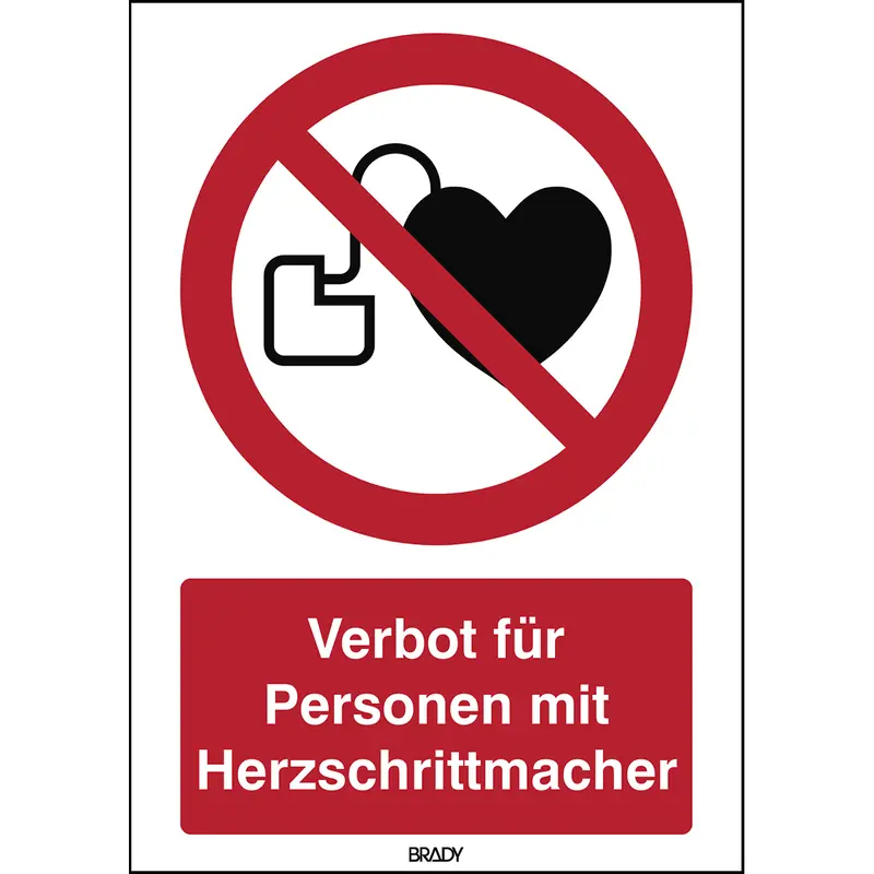 ISO 7010 Zeichen - Verbot für Personen mit Herzschrittmacher