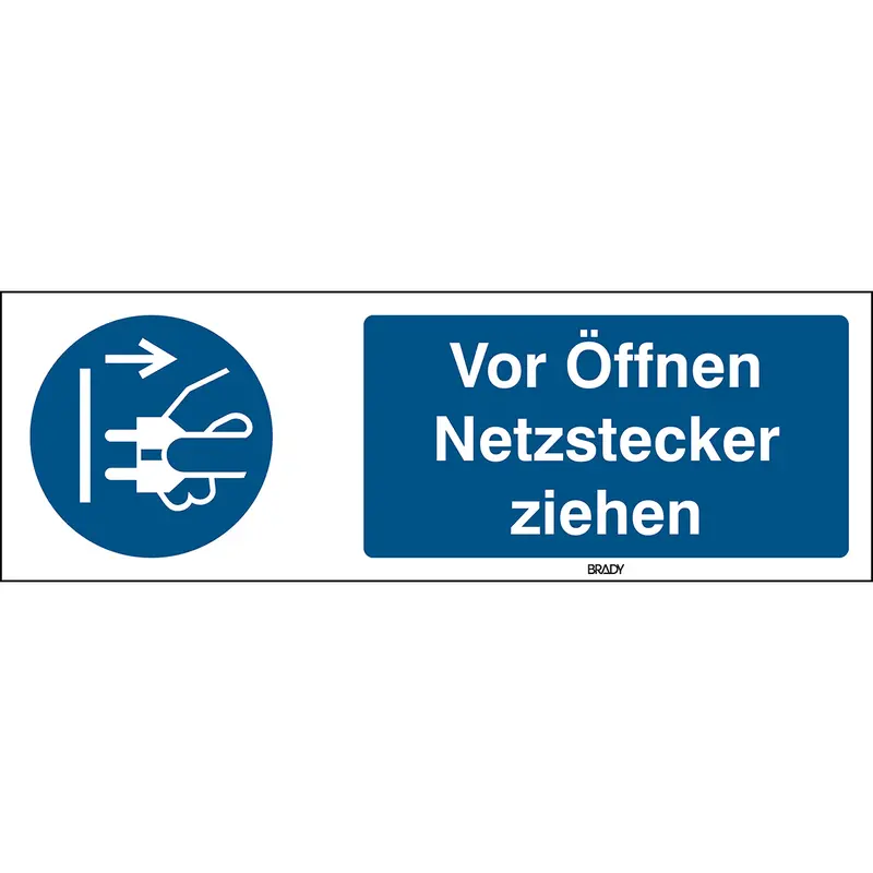 ISO 7010 Zeichen - Vor Öffnen Netzstecker ziehen