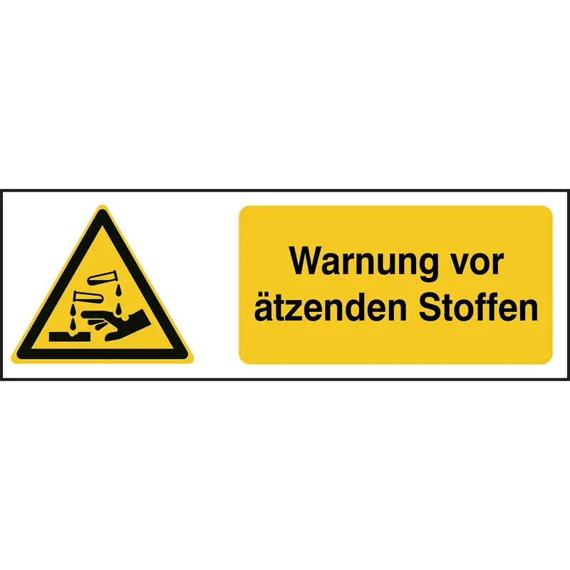 ISO 7010 Zeichen - Warnung vor ätzenden Stoffen
