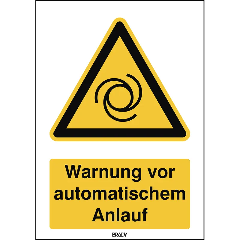 ISO 7010 Zeichen - Warnung vor automatischem Anlauf