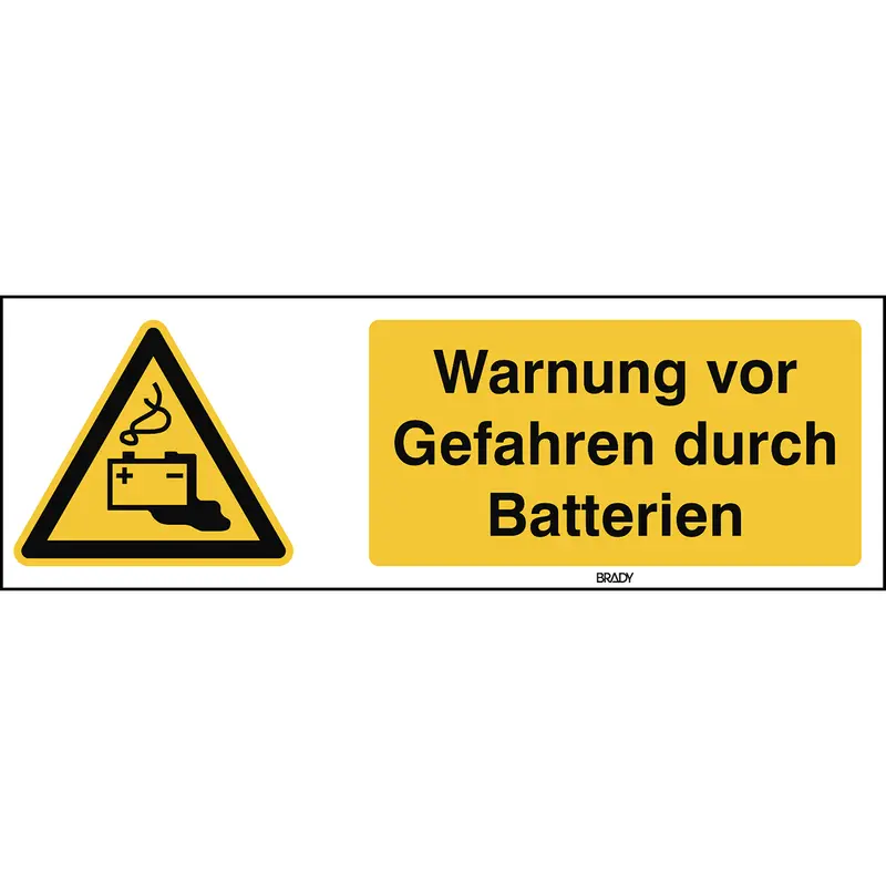 ISO 7010 Zeichen - Warnung vor Gefahren durch Batterien