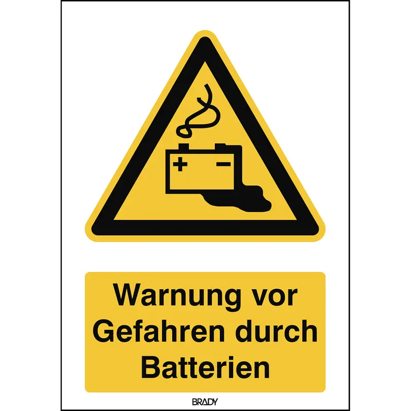 ISO 7010 Zeichen - Warnung vor Gefahren durch Batterien
