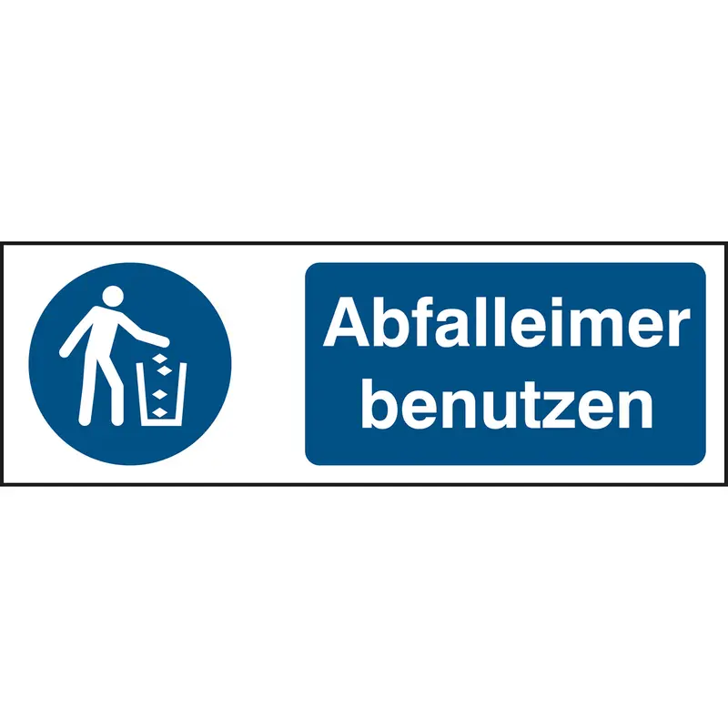 ISO Sicherheitskennzeichnung - Abfallbehälter benutzen