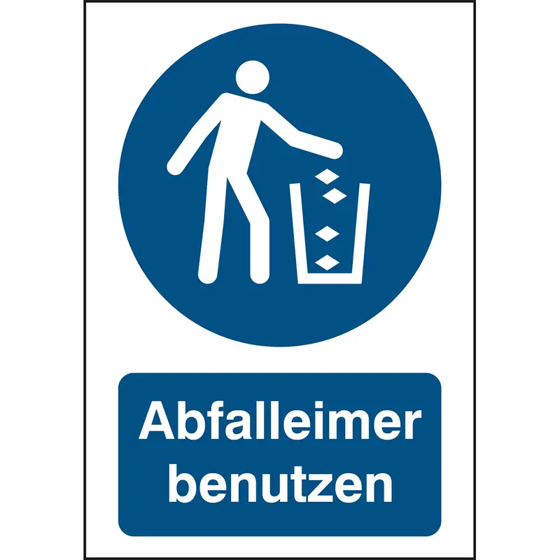 ISO Sicherheitskennzeichnung - Abfallbehälter benutzen