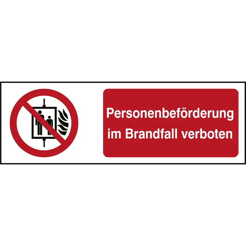ISO Sicherheitskennzeichnung - Aufzug im Brandfall nicht benutzen