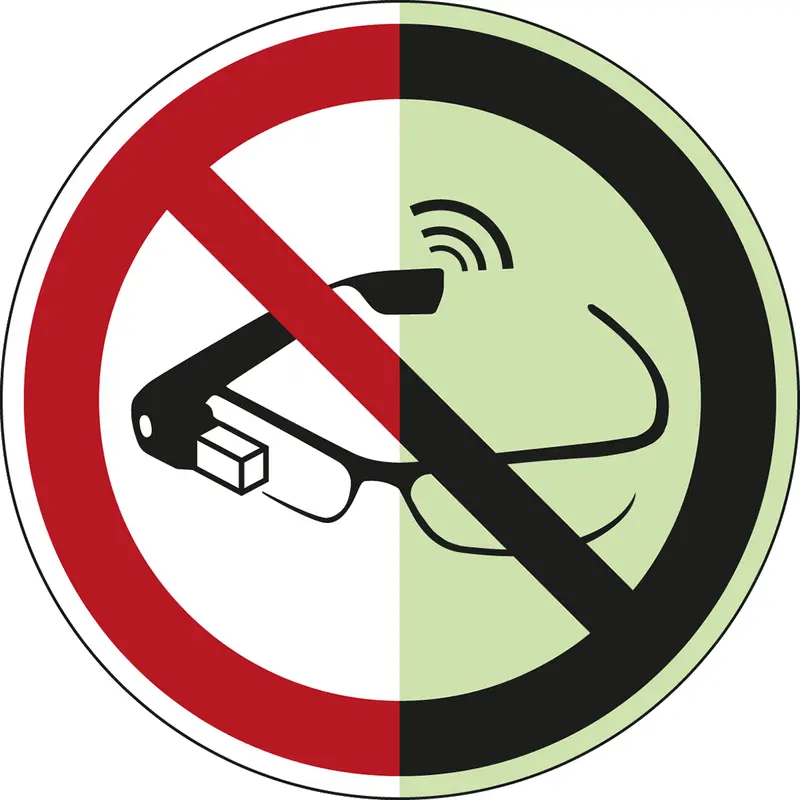 ISO Sicherheitskennzeichnung - Benutzung von Datenbrillen verboten