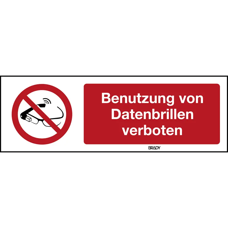 ISO Sicherheitskennzeichnung - Benutzung von Datenbrillen verboten
