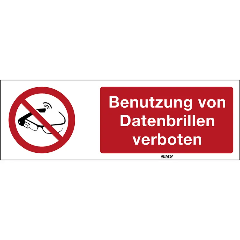 ISO Sicherheitskennzeichnung - Benutzung von Datenbrillen verboten