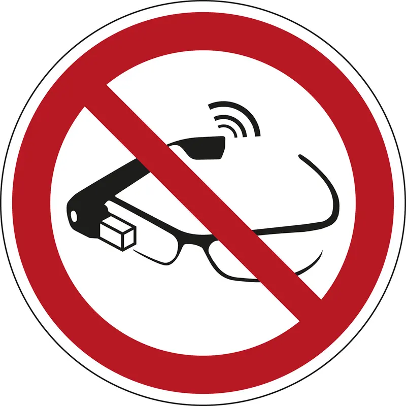 ISO Sicherheitskennzeichnung - Benutzung von Datenbrillen verboten